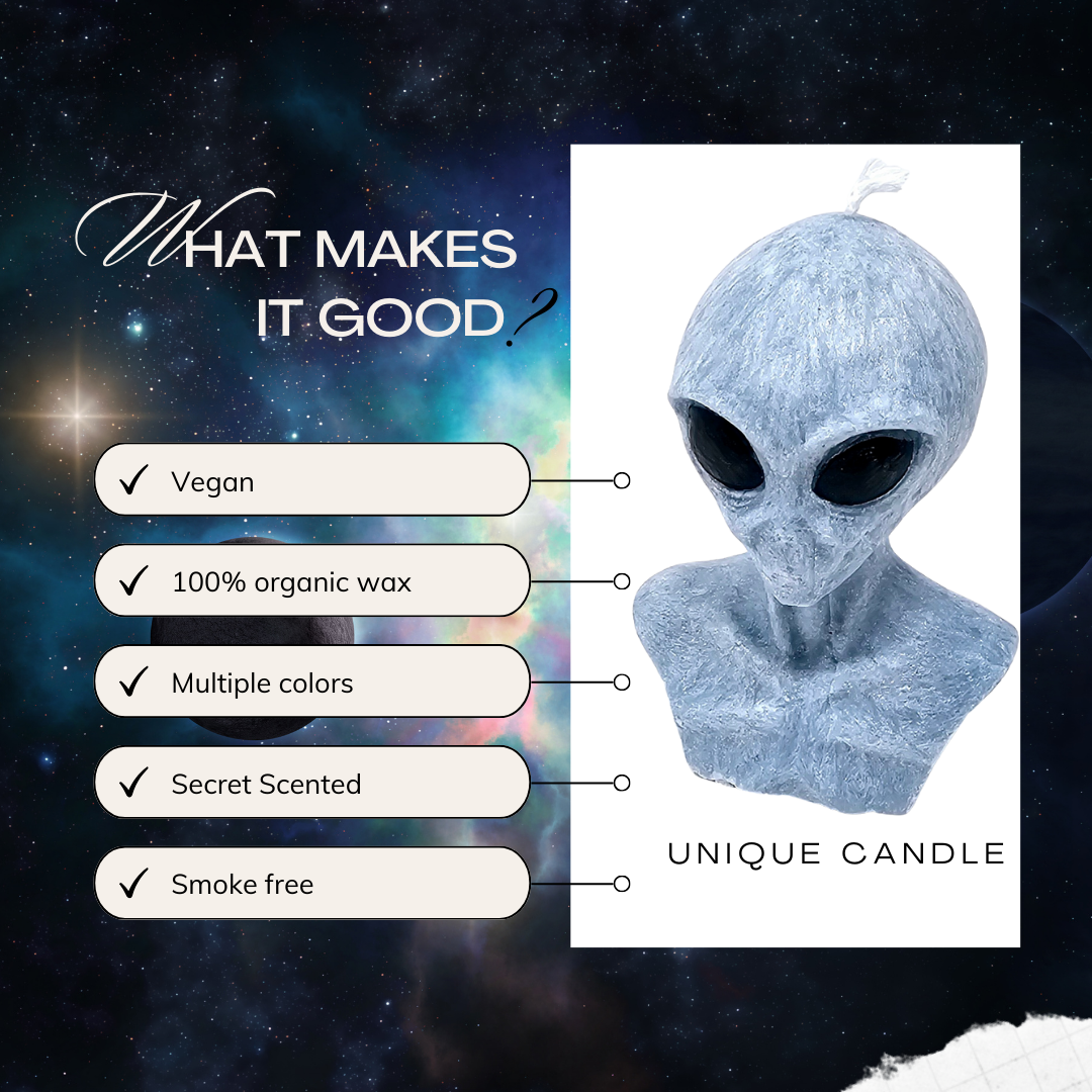 Alien Candle - 5 Inches Handmade Candle