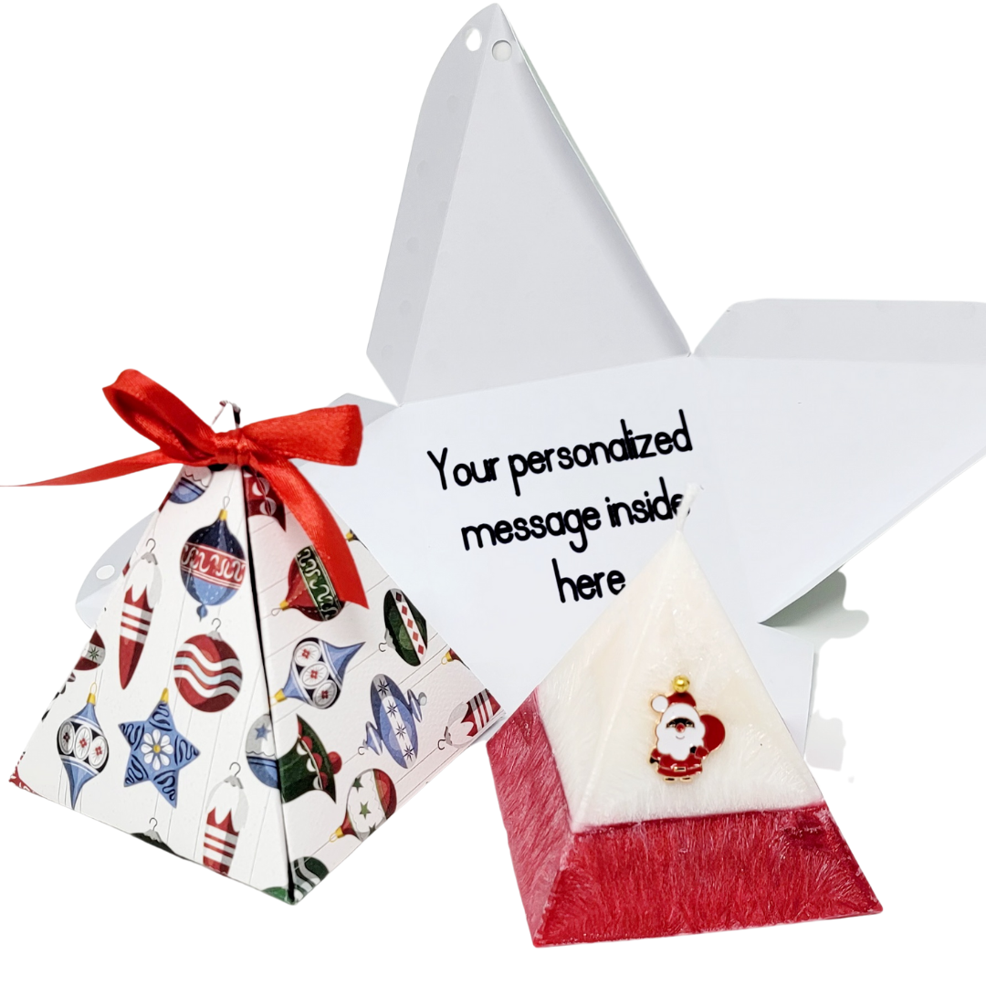 DIPRANA Personalized Boxed Pyramid Scented Crystal Candles - - Infused with Energy Crystals and Healing Stones