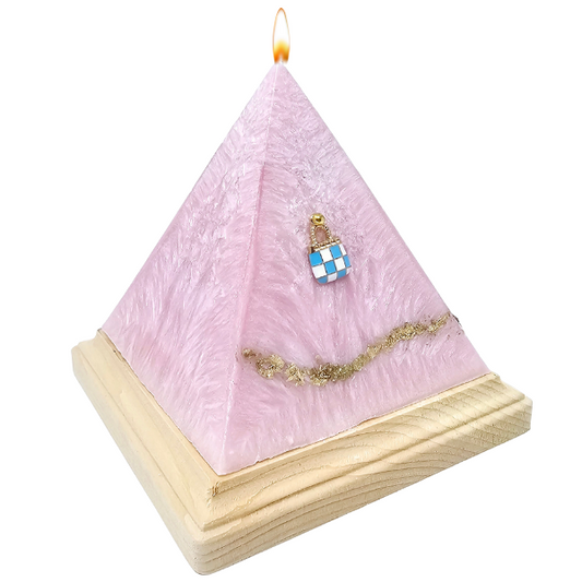 Girly Pyramid Candle with Crystals Inside, Surprise Candle with hidden crystals, Girly Mystery Crystal Candles