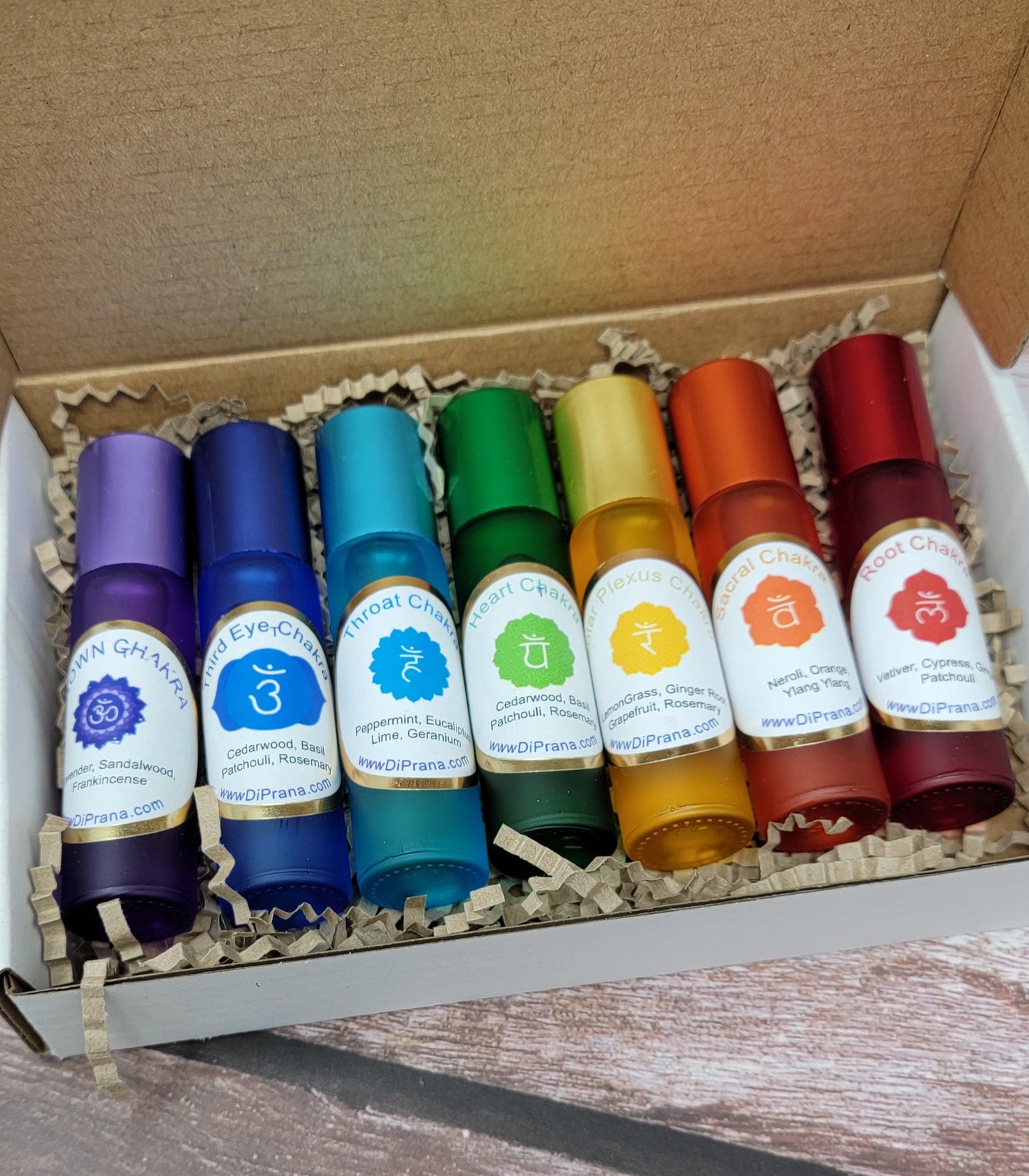 Chakra Crystal Set Intention Oils Reiki Infused Chakra Oils - Chakras Oil Blend