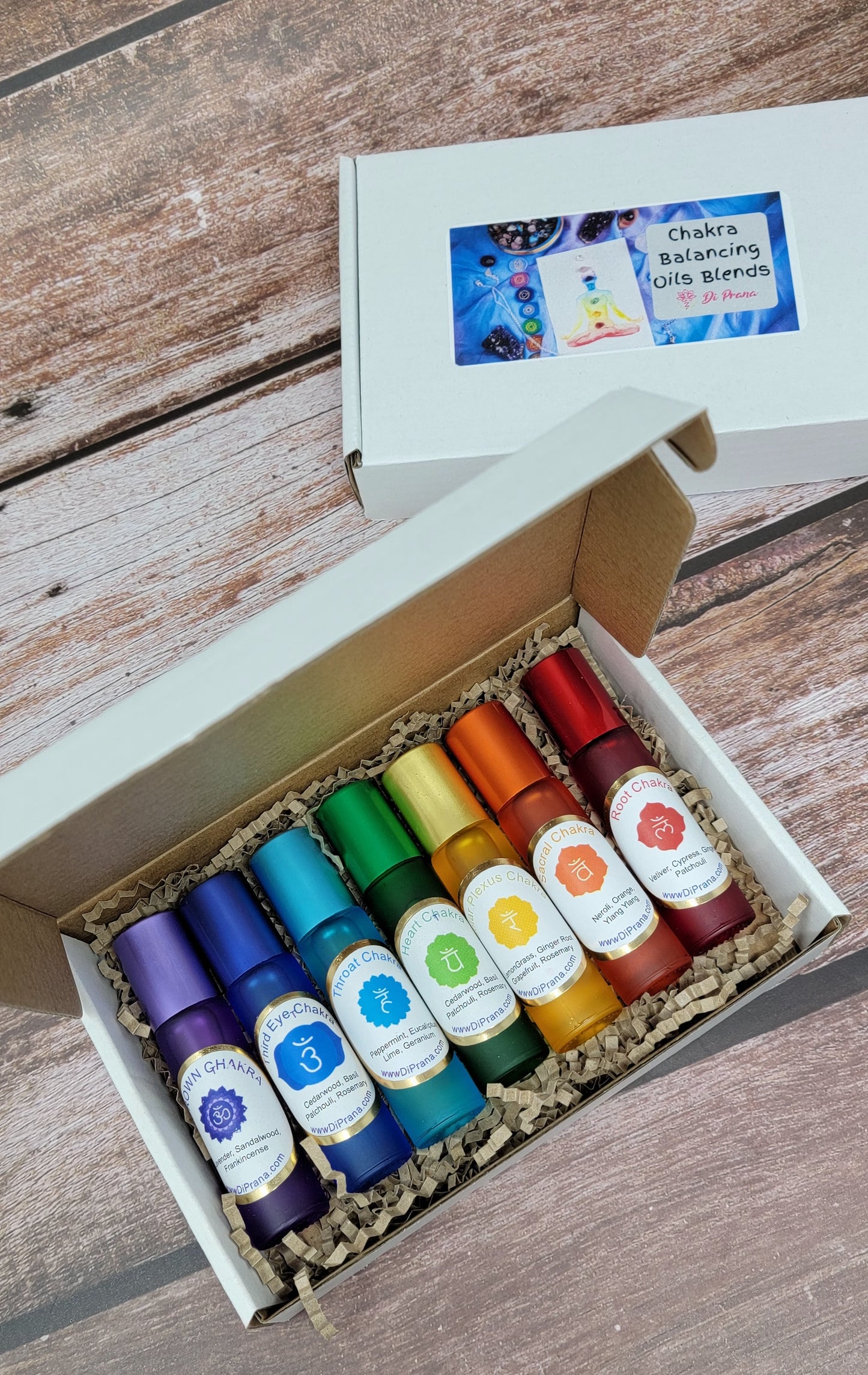 Chakra Crystal Set Intention Oils Reiki Infused Chakra Oils - Chakras Oil Blend