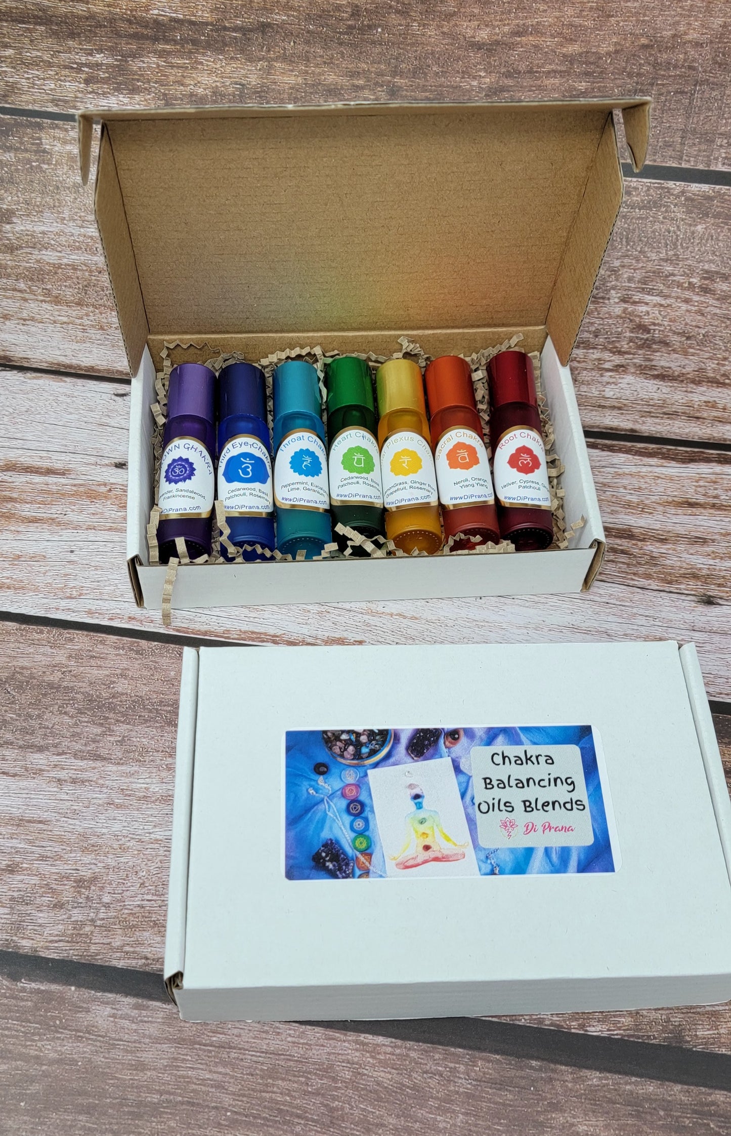 Chakra Crystal Set Intention Oils Reiki Infused Chakra Oils - Chakras Oil Blend