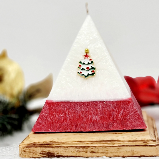 Christmas Pyramid Candle with Crystals, Christmas Candles with Surprise