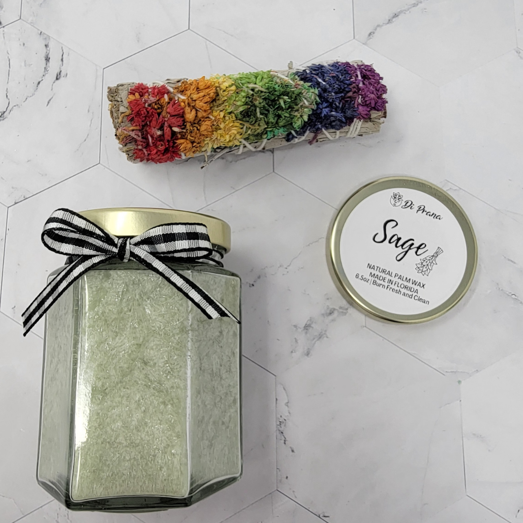 Sage, Sage Candles for Cleansing House, Spiritual Gifts for Women, White Sage Meditation, Chakra Candle, Witchy Gifts Aromatherapy Candle