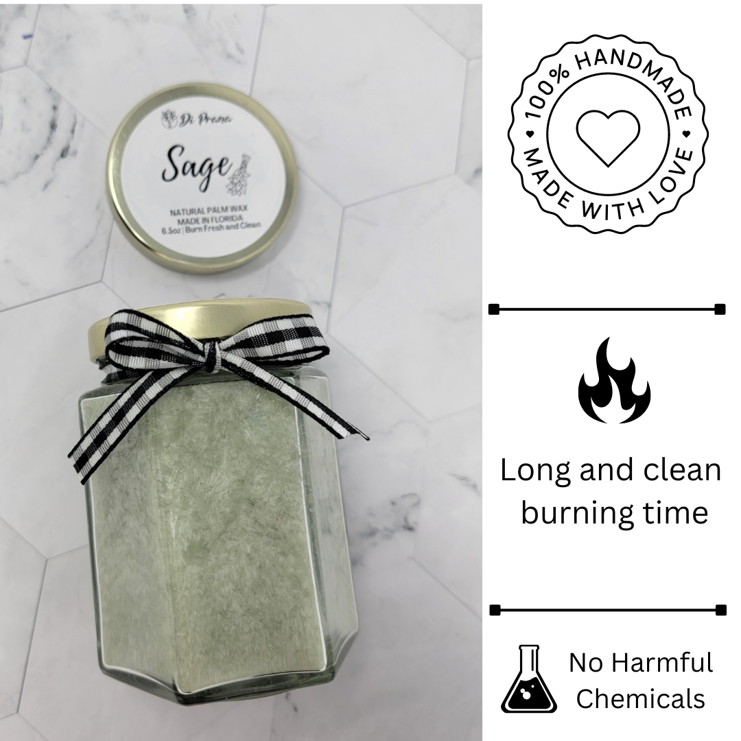 Sage, Sage Candles for Cleansing House, Spiritual Gifts for Women, White Sage Meditation, Chakra Candle, Witchy Gifts Aromatherapy Candle