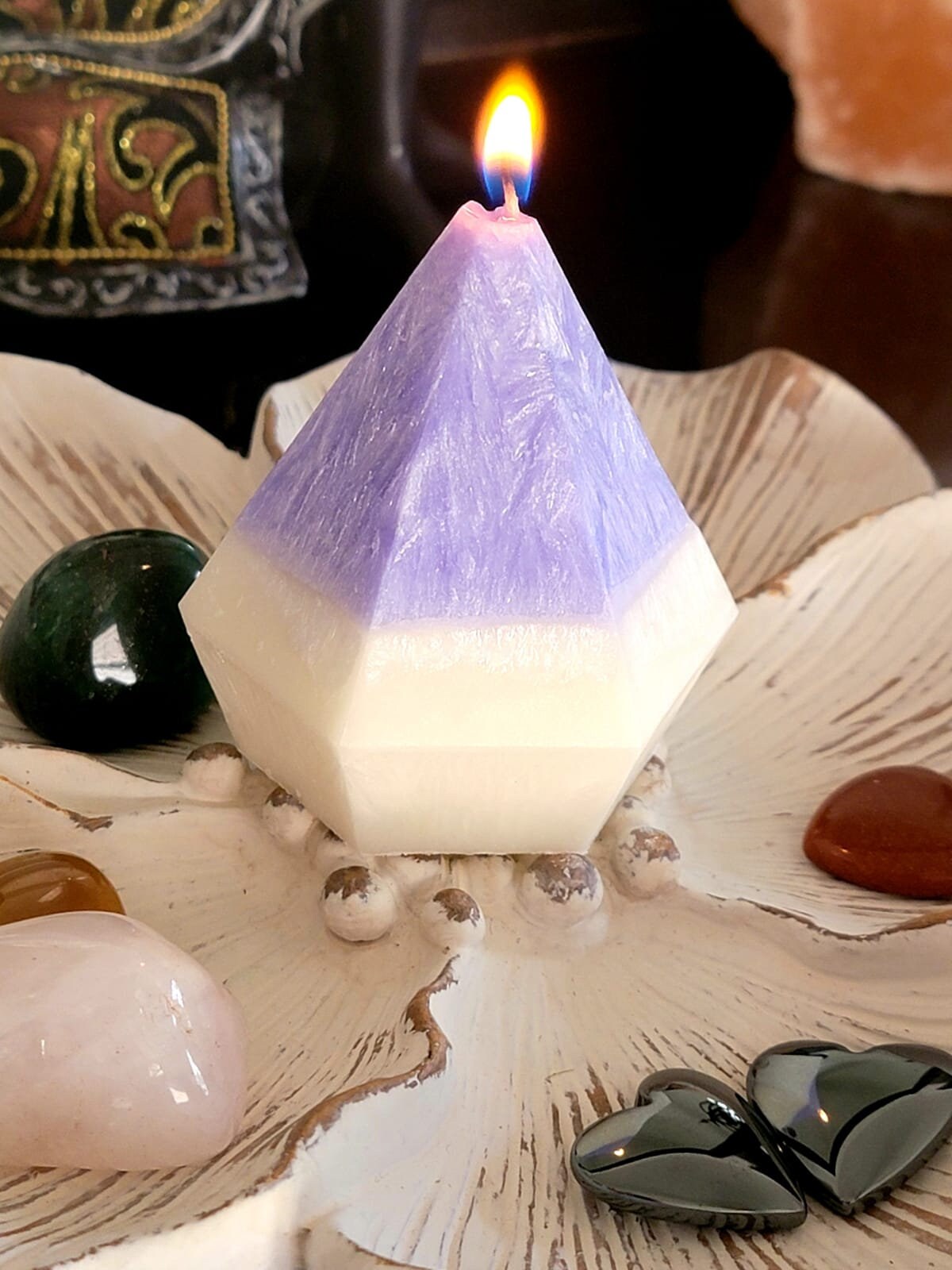 Surprise Candle with Crystal  Inside  and themed box