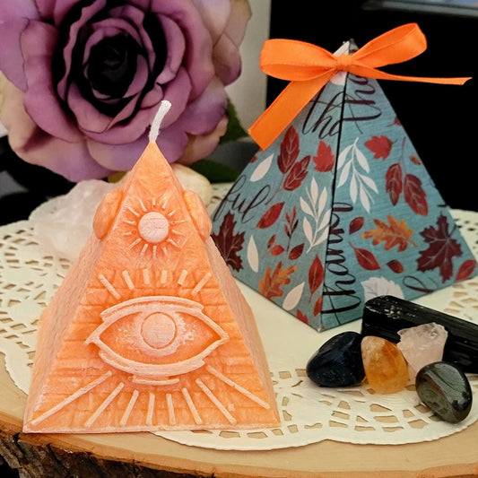 Candles with Crystals  Pyramid Candle eye of Providence
