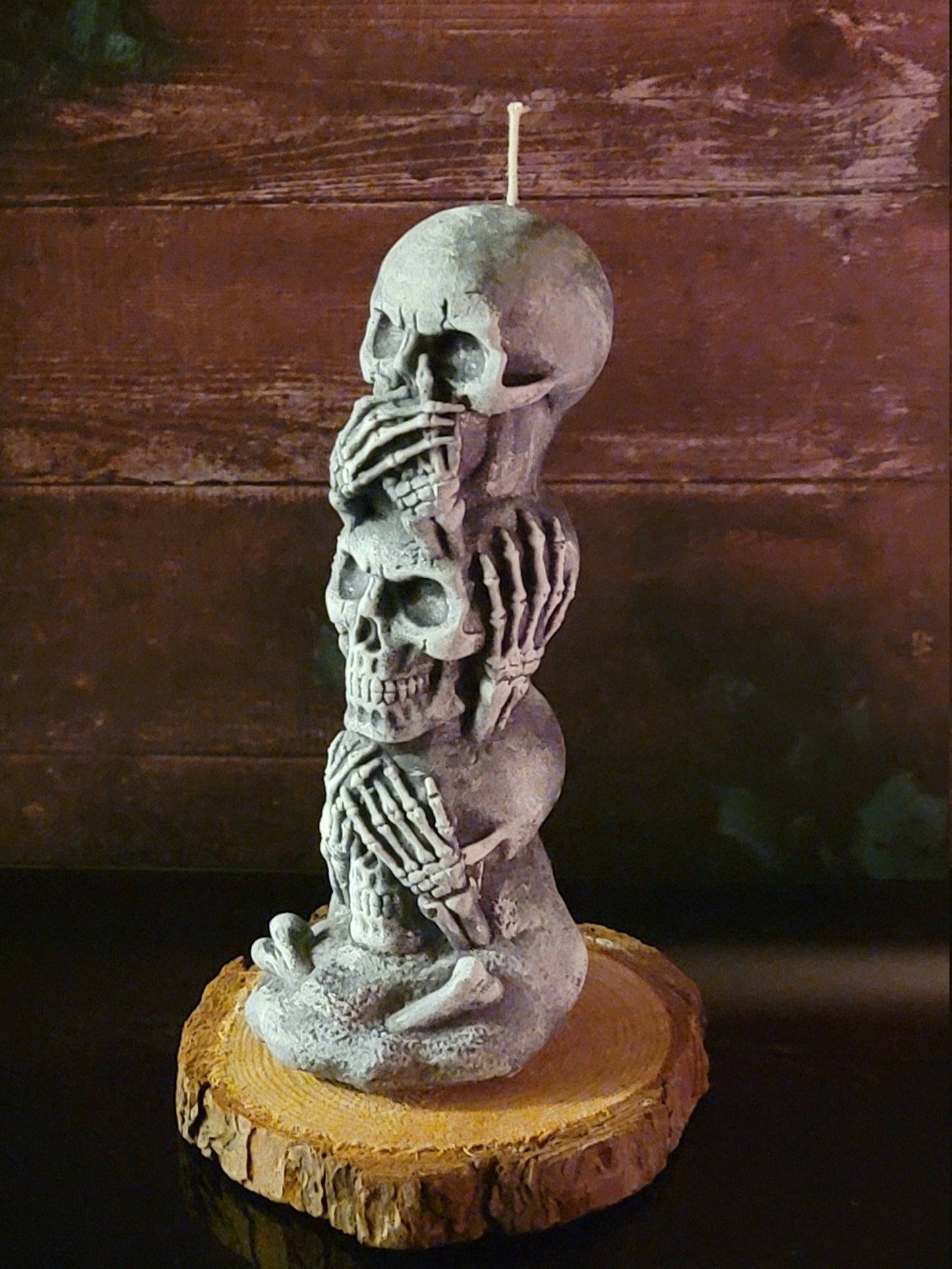 Halloween Candle  Skull Candles, Speak/Hear/See No Evil Skulls