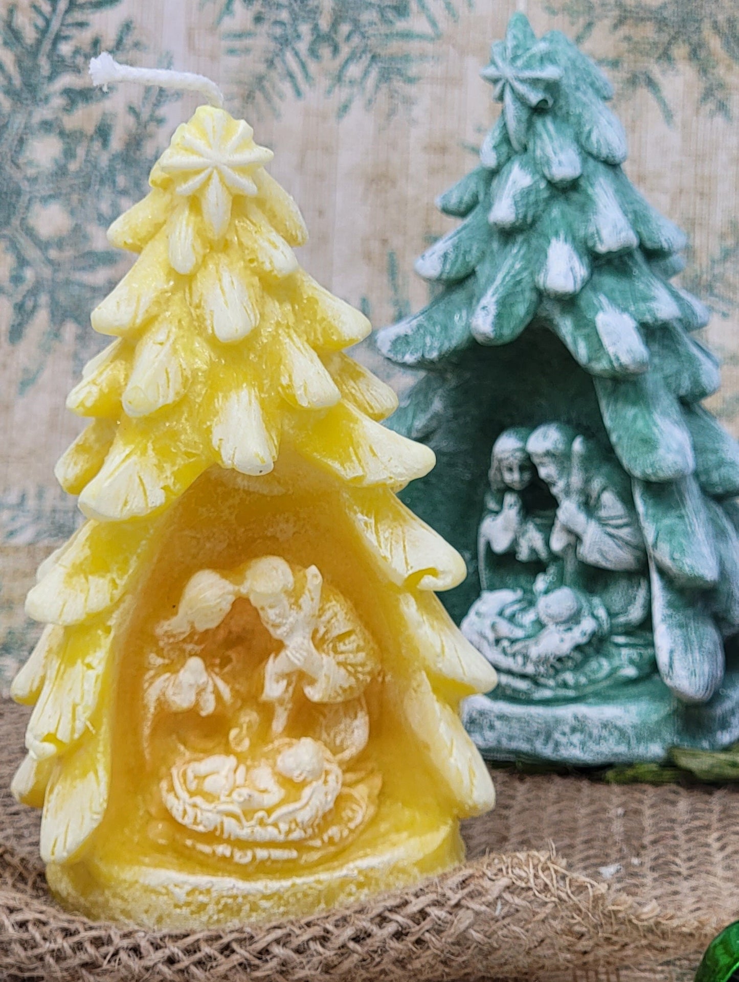 DIPRANA Christmas Candle  with Nativity, Nativity Scene candle, Christmas Candles