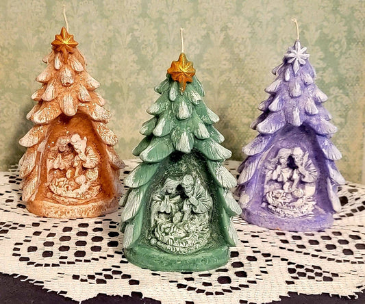 DIPRANA Christmas Candle  with Nativity, Nativity Scene candle, Christmas Candles