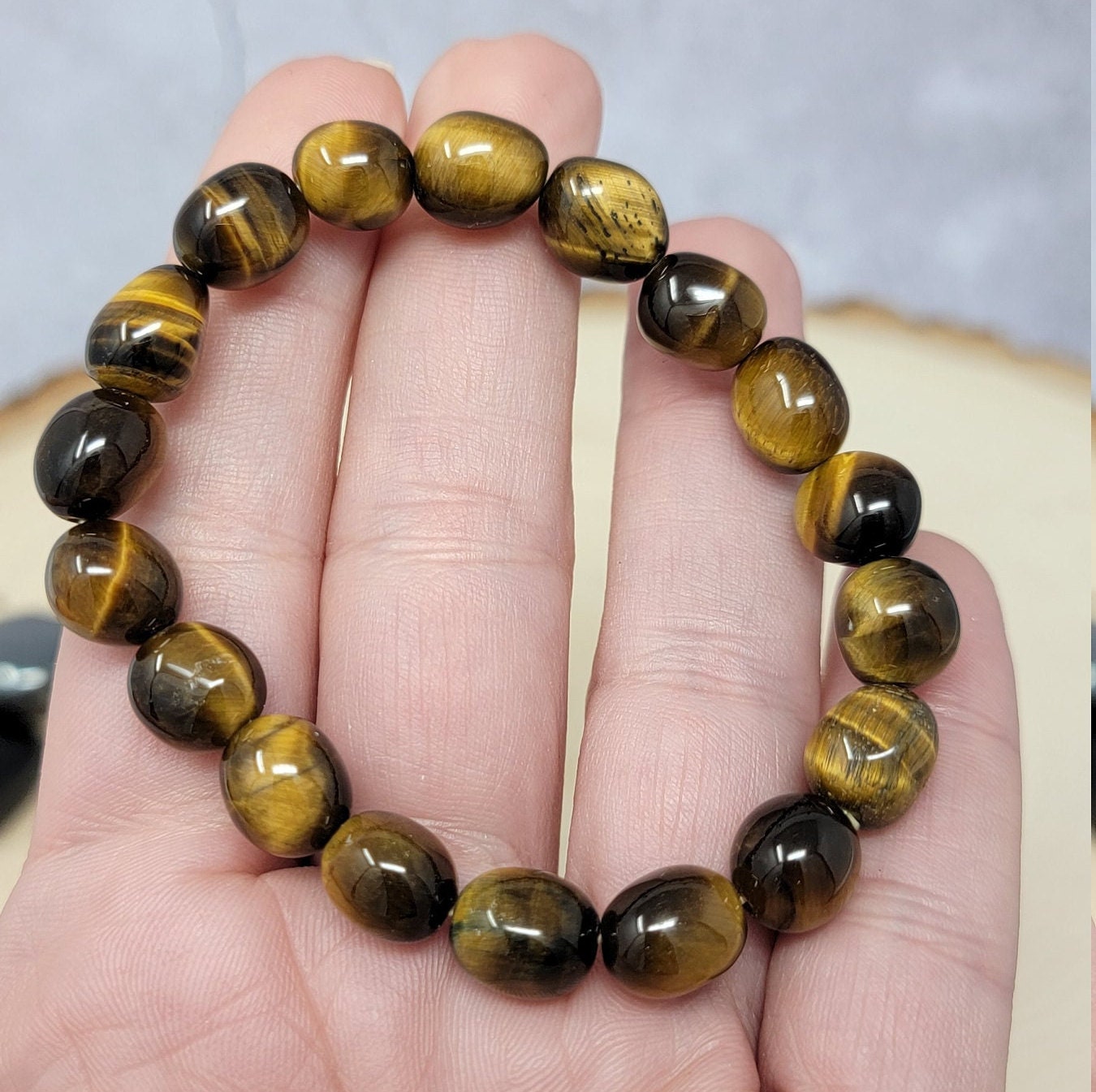 Jewelry Tiger Eye Crystal Bead Bracelet 8mm