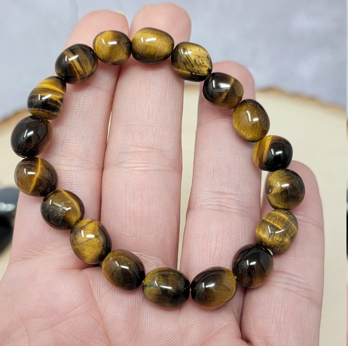 Jewelry Tiger Eye Crystal Bead Bracelet 8mm