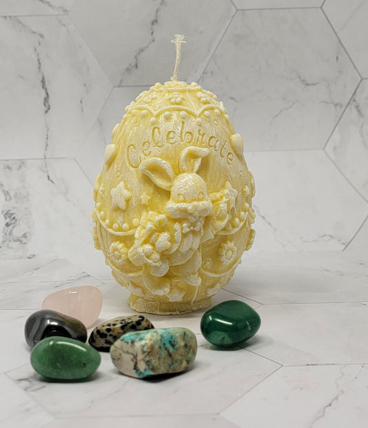 Unique Easter Candle with Crystals Inside