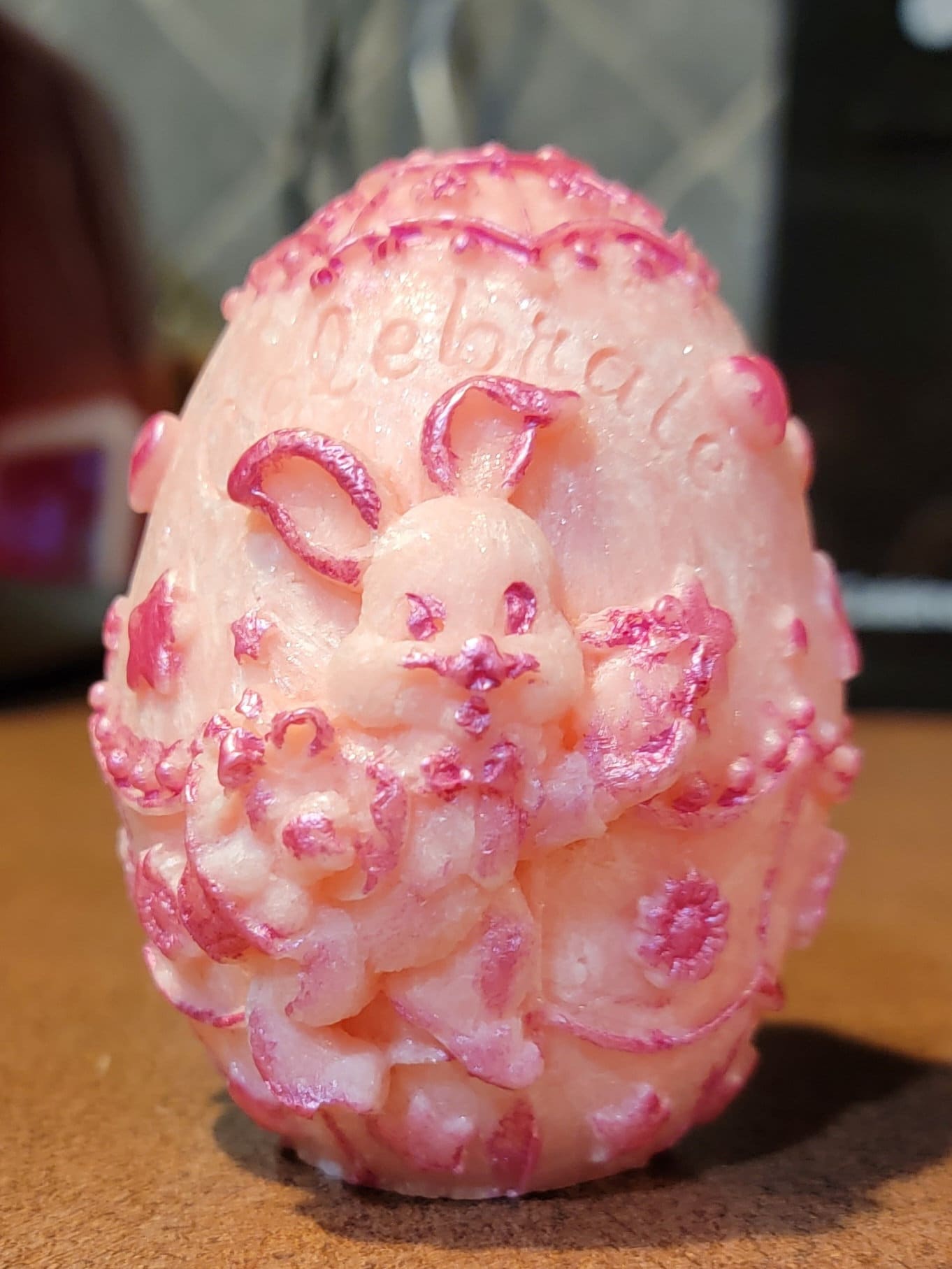 Unique Easter Candle with Crystals Inside